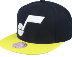 Utah Jazz Team 2 Tone 2.0 Black/Yellow Snapback - Mitchell & Ness