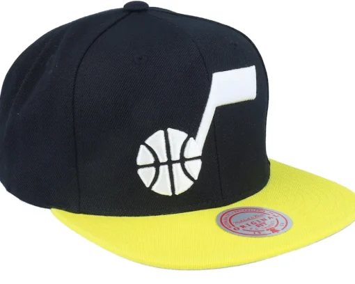 Utah Jazz Team 2 Tone 2.0 Black/Yellow Snapback - Mitchell & Ness