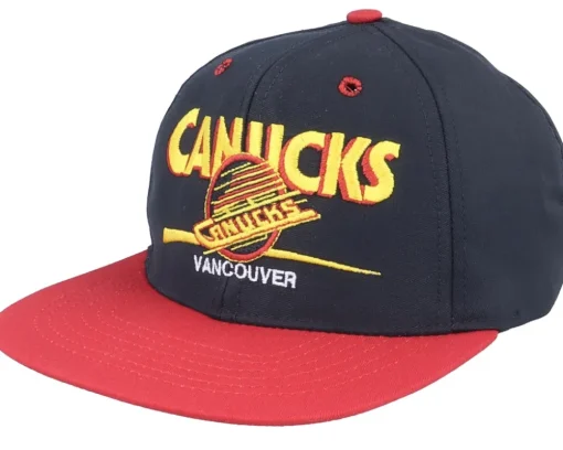 Vancouver Canucks Classic NHL Vintage Black/Red Snapback - Twins Enterprise