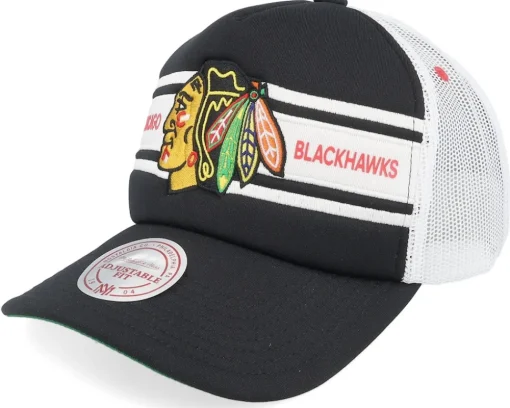 Vegas Golden Knights Sideline Black/White A-frame Trucker - Mitchell & Ness