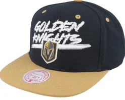 Vegas Golden Knights Transcript Black/Tan Snapback - Mitchell & Ness