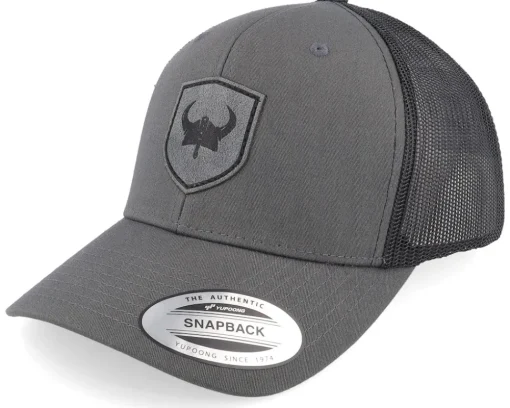 Viking Horned Helmet Charcoal/Black Trucker - Vikings