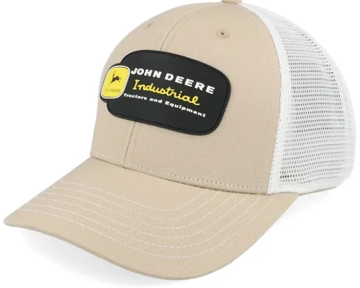 Vintage Industrial White/Beige Trucker - John Deere
