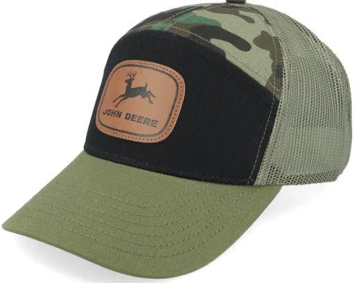 Vintage Patch Dark Green/Camo/Black Baseball Cap Trucker - John Deere