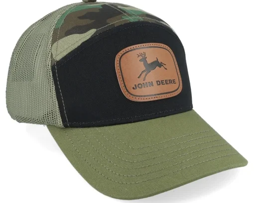 Vintage Patch Dark Green/Camo/Black Baseball Cap Trucker - John Deere