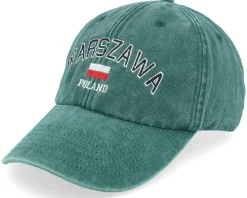 Warszawa Poland Washed Green Dad Cap - Iconic