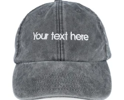 Washed Black Dad Cap With Embroidery - Beechfield