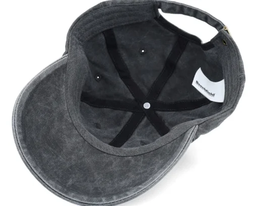 Washed Black Dad Cap With Embroidery - Beechfield