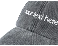 Washed Black Dad Cap With Embroidery - Beechfield