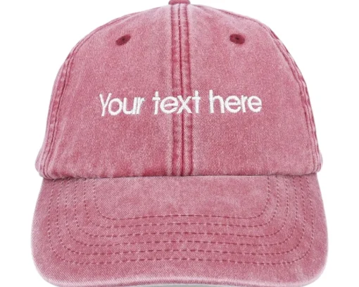 Washed Black Dad Cap With Embroidery - Beechfield