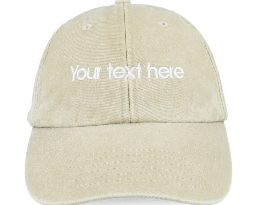 Washed Black Dad Cap With Embroidery - Beechfield