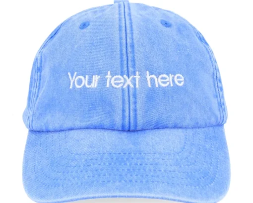 Washed Black Dad Cap With Embroidery - Beechfield