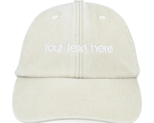 Washed Black Dad Cap With Embroidery - Beechfield