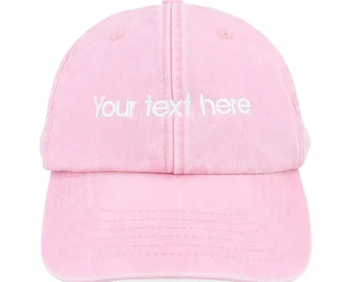 Washed Dusky Pink Dad Cap With Embroidery - Beechfield