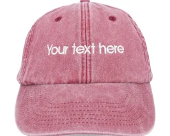 Washed Dusky Pink Dad Cap With Embroidery - Beechfield