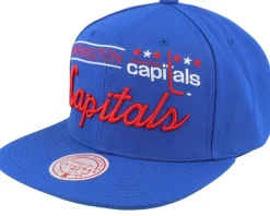Washington Capitals Retro Lock Up Blue Snapback - Mitchell & Ness