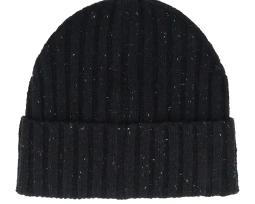 Wells Fleck Rib Beanie Black Cuff - Les Deux