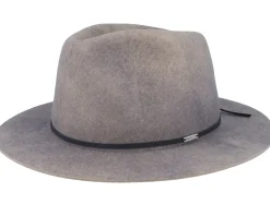 Wesley Grey Worn Wash Fedora - Brixton