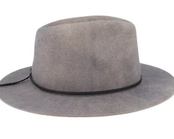 Wesley Grey Worn Wash Fedora - Brixton
