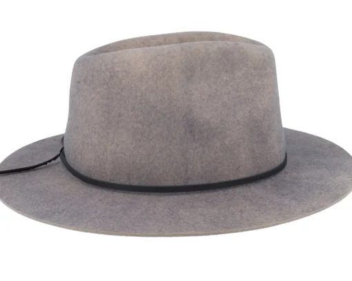 Wesley Grey Worn Wash Fedora - Brixton
