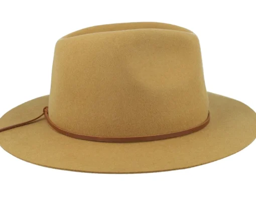 Wesley Packable Golden Brown Fedora - Brixton