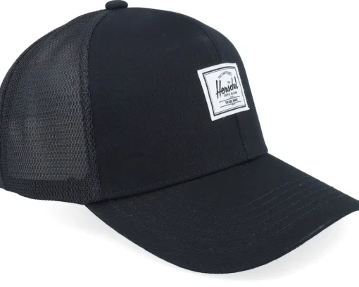Whaler Cotton Mesh Cap Black Trucker - Herschel