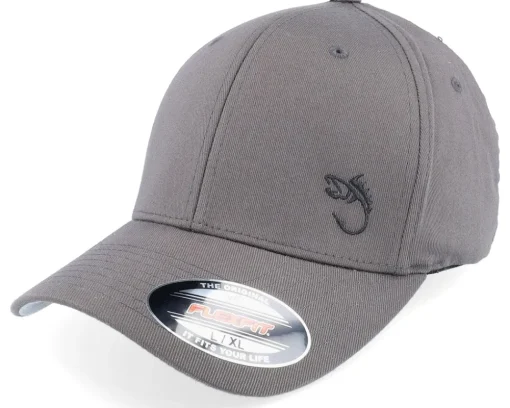 White Fish Hook Logo Black Flexfit - Skillfish