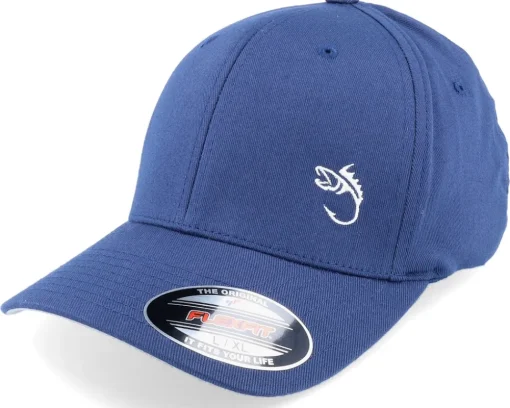 White Fish Hook Logo Black Flexfit - Skillfish