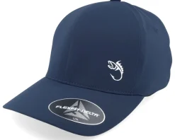 White Fish Hook Logo Delta Fit Navy Flexfit - Skillfish