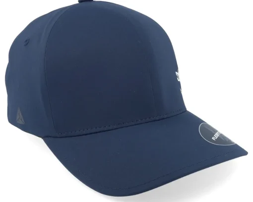 White Fish Hook Logo Delta Fit Navy Flexfit - Skillfish