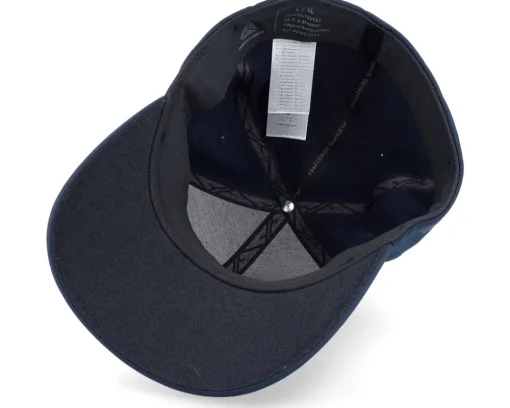 White Fish Hook Logo Delta Fit Navy Flexfit - Skillfish