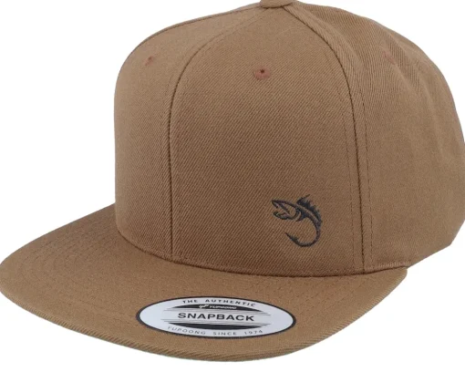 White Fish Hook Logo Navy Snapback - Skillfish
