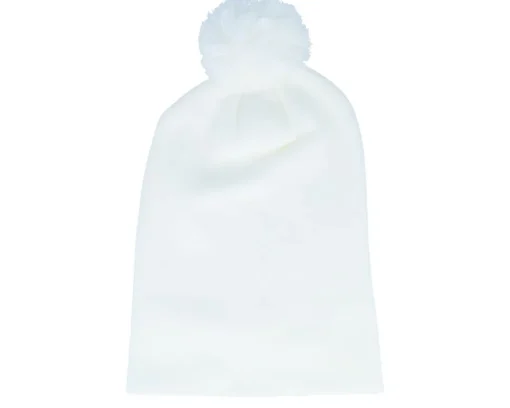 White Pom Blank Beanie - Beechfield