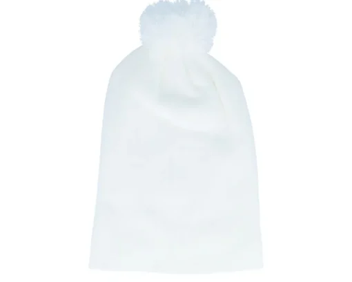 White Pom Blank Beanie - Beechfield