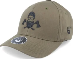 Wild Life Axe Logo Olive Flexfit - Bearded Man