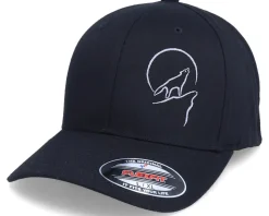 Wolf Howling At The Moon Black Flexfit - Iconic