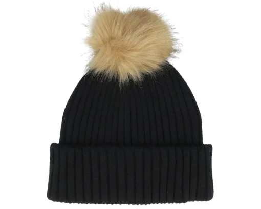 Womens Beanie Pia 42 Mix Black Pom - MJM Hats