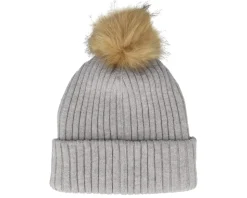 Womens Beanie Pia 42 Mix Grey Pom - MJM Hats