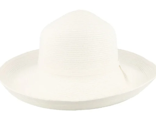 Womens Traveller Packable White Sun Hat - Sur la tête