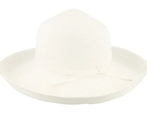 Womens Traveller Packable White Sun Hat - Sur la tête