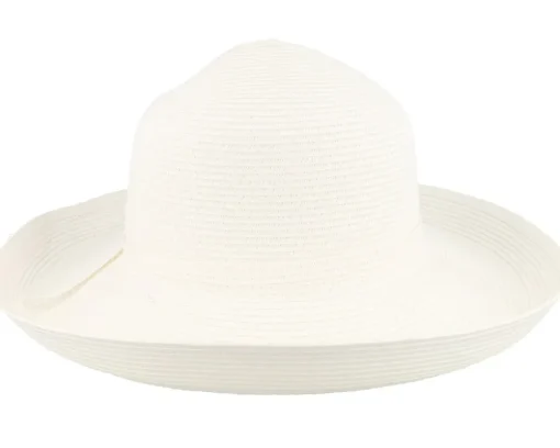 Womens Traveller Packable White Sun Hat - Sur la tête