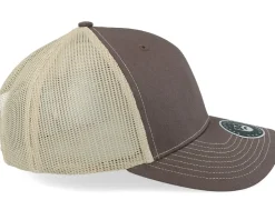 Wood Work Emblem 112 Split Brown/Khaki Trucker - Bearded Man
