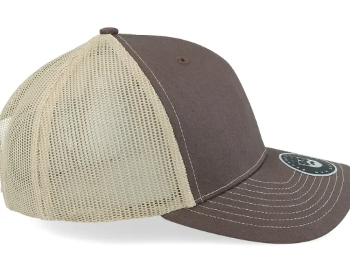 Wood Work Emblem 112 Split Brown/Khaki Trucker - Bearded Man