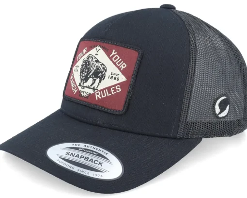 Your Rules Black A-Frame Trucker - Yellowstone