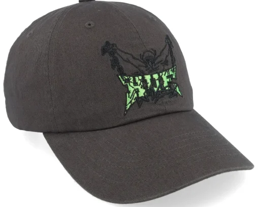 Zine 6 Panel Hat Black Dad Cap - HUF